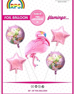 KBK Market 5'li Flamingo Set Balon- Flamingo Balon