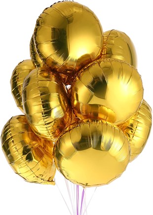KBK Market Altın Folyo Yuvarlak Balon 6 Adet 