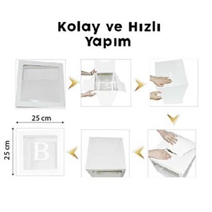 KBK Market Kişiye Özel Beyaz Balon Kutusu 1 Adet 