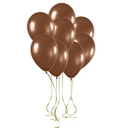 KBK Market Lateks Metalik Balon-10 Adet Kahverengi