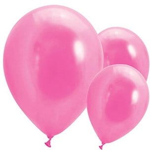 KBK Market Lateks Metalik Balon Fuşya 25 Adet