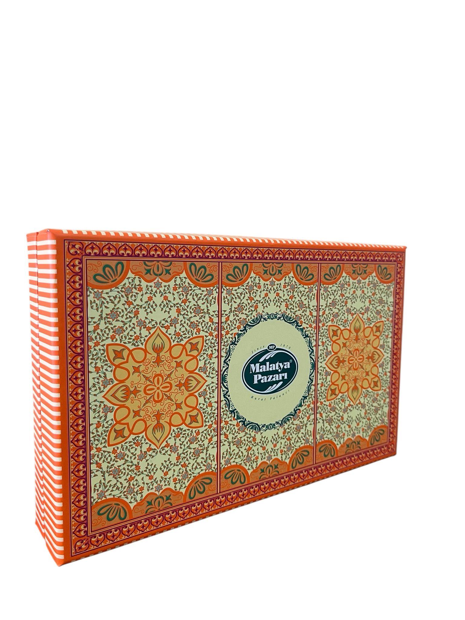 Etnik Desenli Kutu Lüks Kuruyemiş  400 Gr
