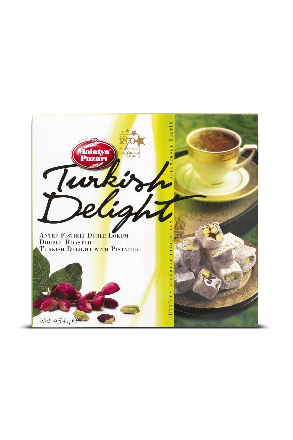 Malatya Market Murat Palancı Double Turkish Delight with Pistachio Boxed 454 Grams