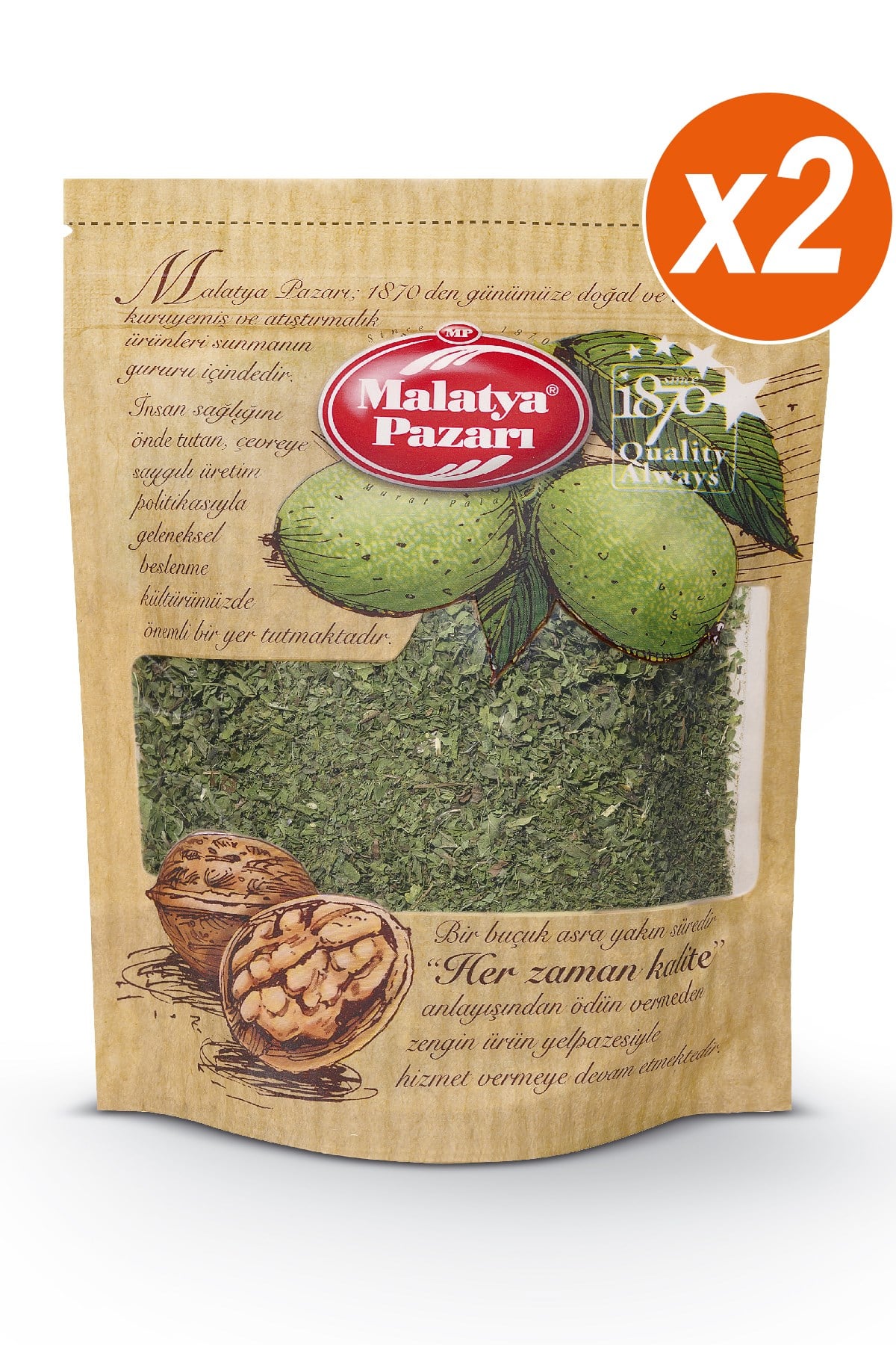 Malatya Pazarı Murat Palancı Kuru Nane Kilitli Paket 2 x 100 Gram