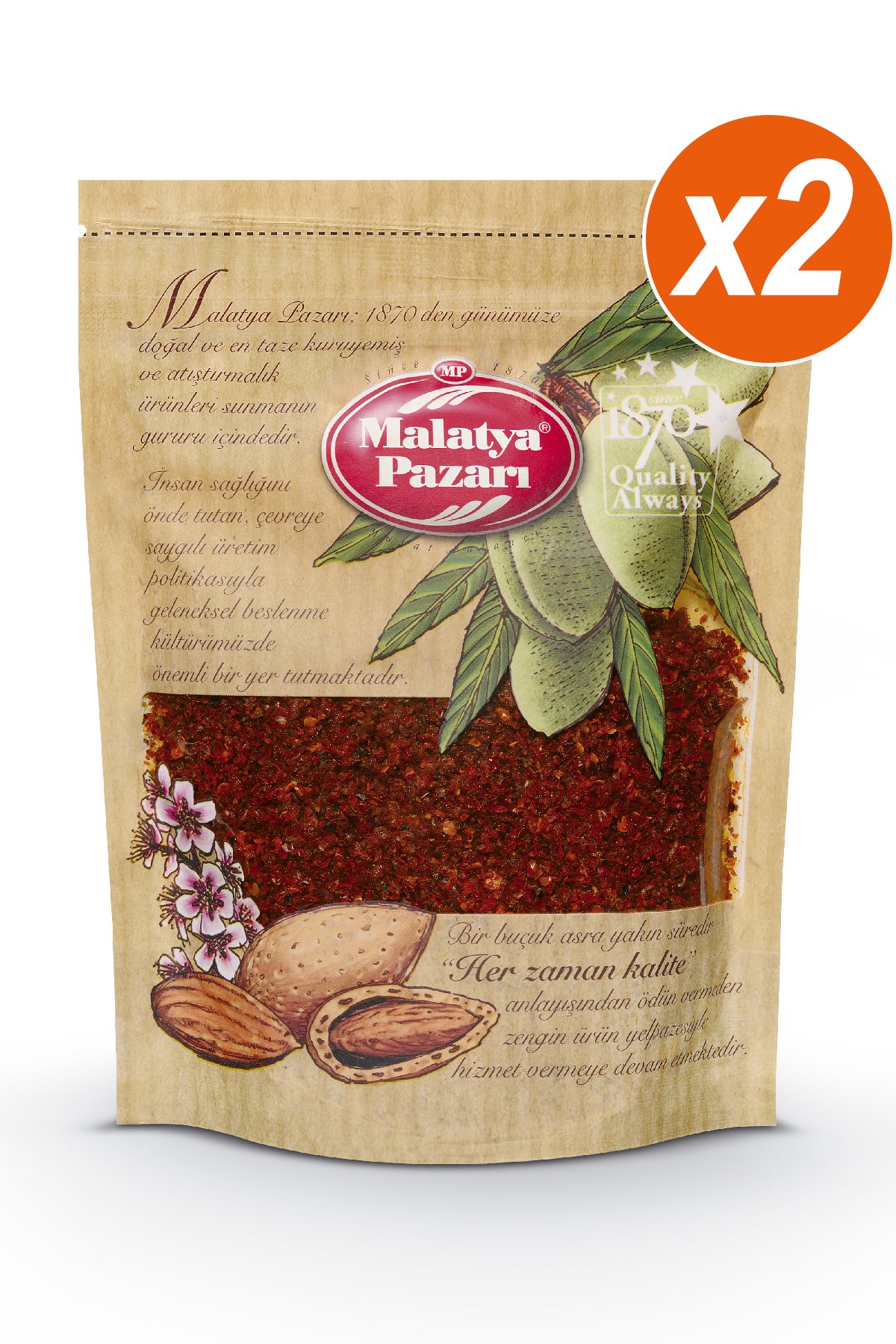 Malatya Pazarı Murat Palancı Pul Biber Yağlı Kilitli Paket 2 x 100 Gram