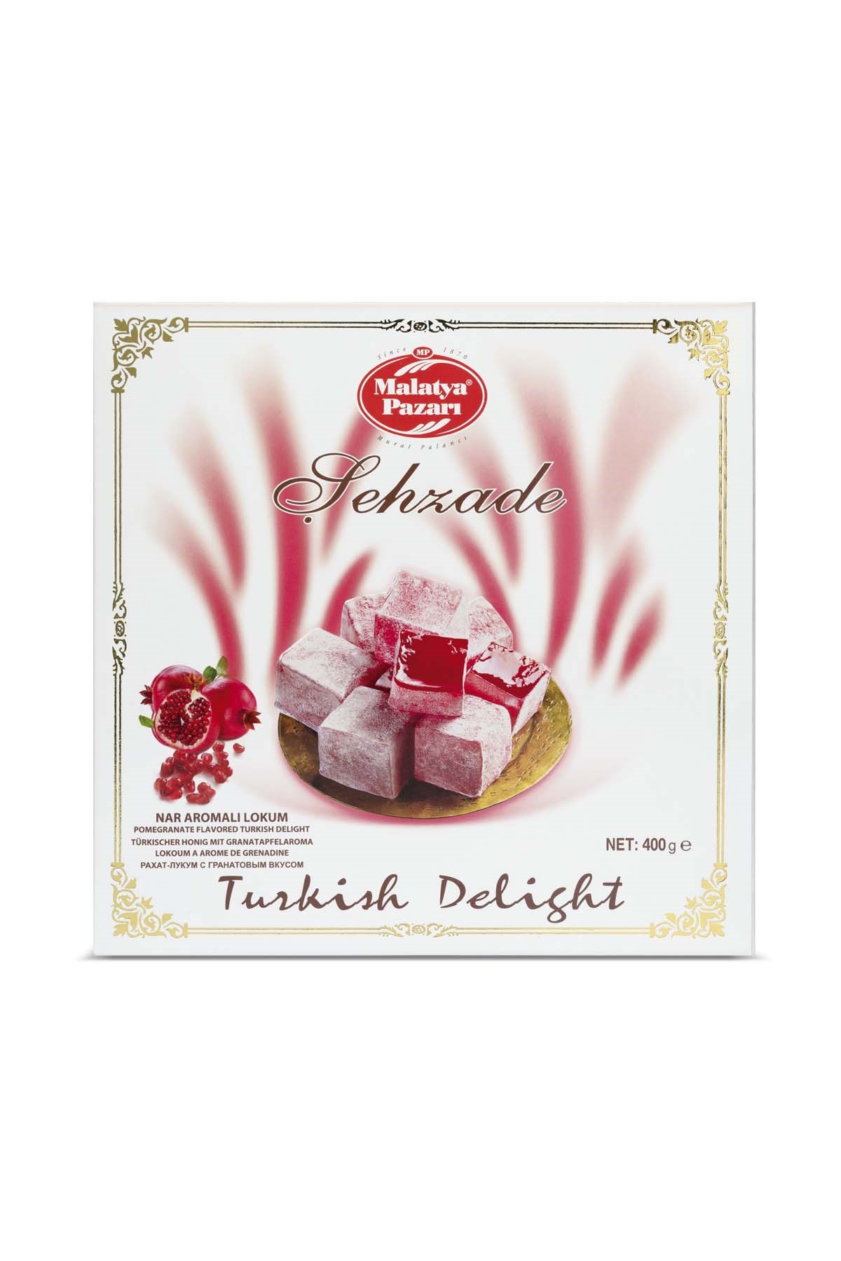 Malatya Market Murat Palancı Şehzade Pomegranate Flavored Turkish Delight Boxed 400 Grams