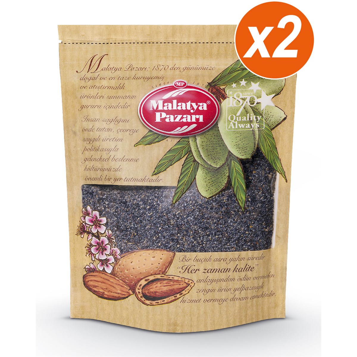 Mavi Haşhaş Kilitli Paket 2 x 100 Gram