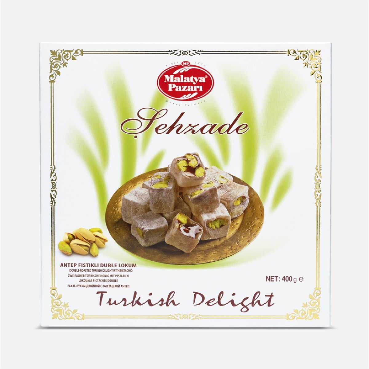 Şehzade Duble Lokum Fıstıklı Kutulu 400 Gram
