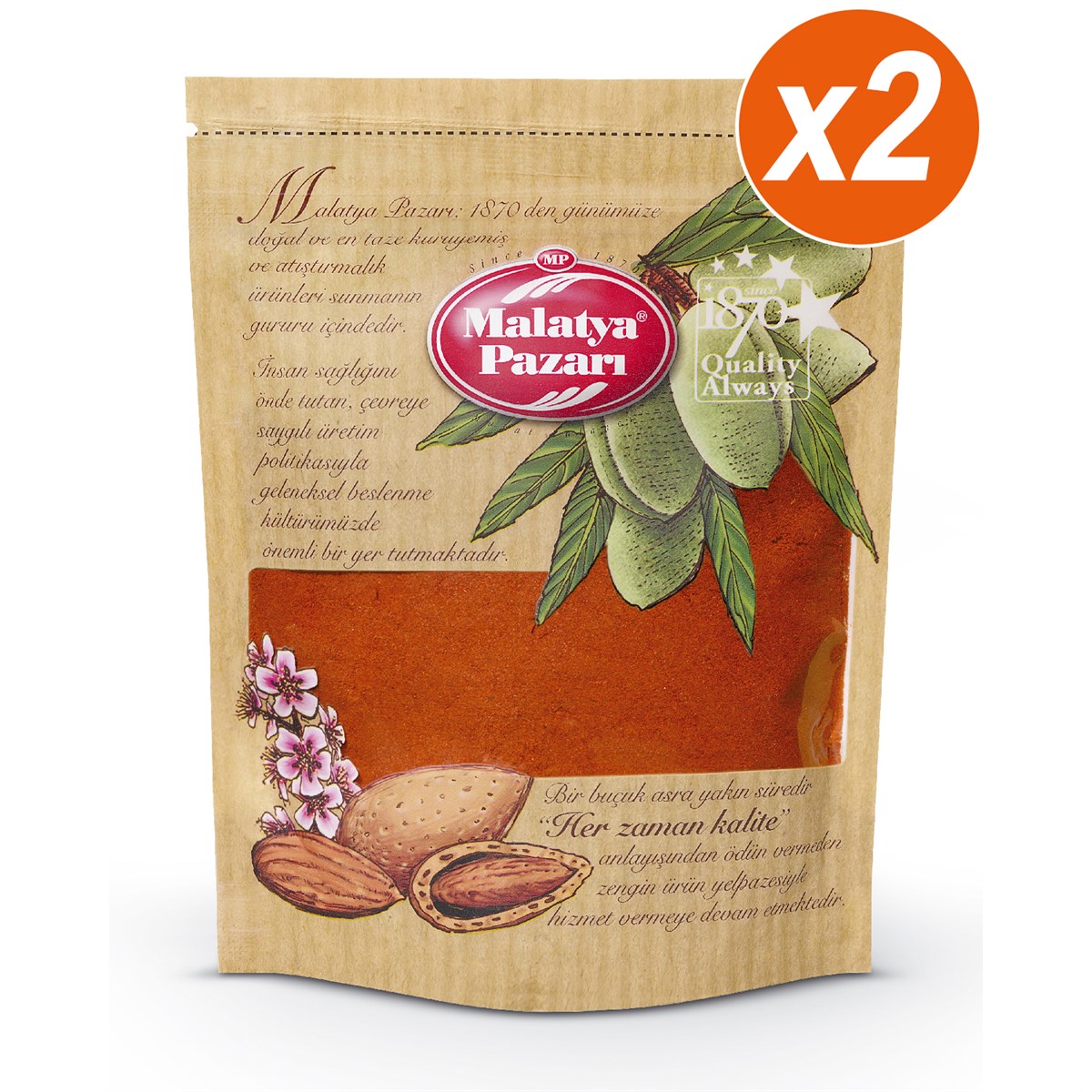 Tatlı Kırmızı Toz Biber Kilitli Paket 2 x 100 Gram