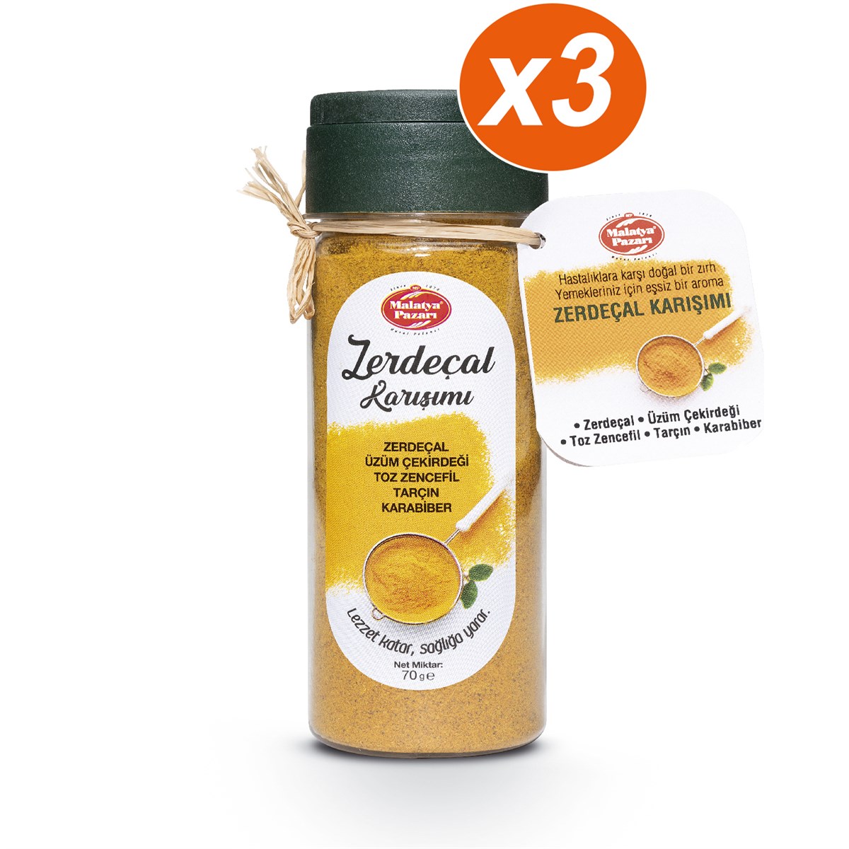 Zerdeçal Karışımı Pet Kavanoz 3 x 70 Gram