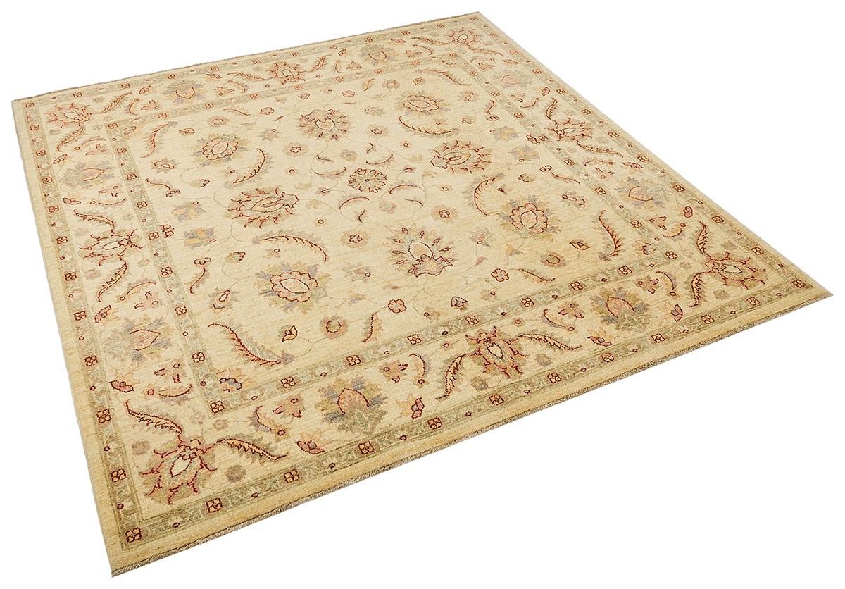 Afgan Uşak El Dokuma Halı Ziegler % 100 Yün Afganistan Üretim 183x183cm 3.35m2 EL HALISI