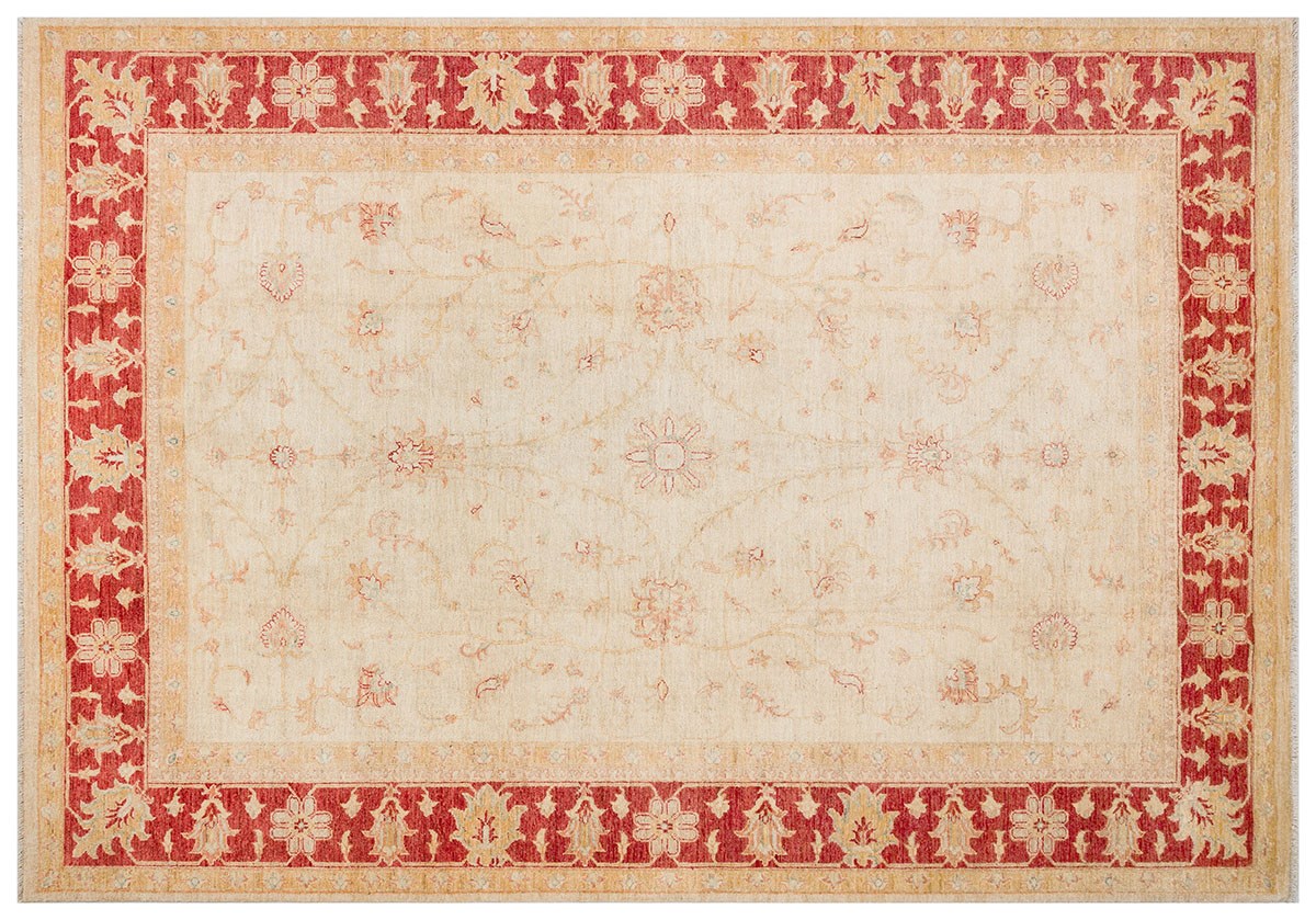 Afgan Uşak El Dokuma Halı Ziegler % 100 Yün Afganistan Üretim Ölçü;205 x 296