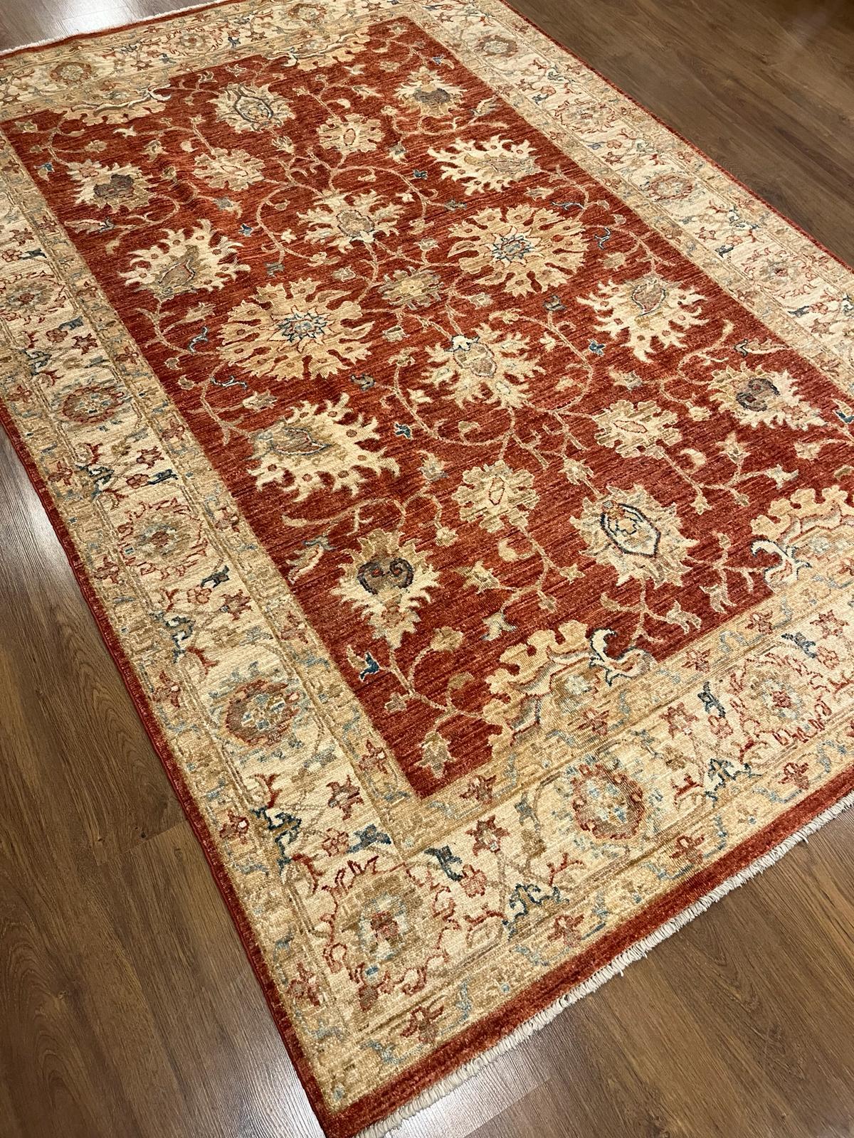 Afgan Uşak El Dokuma Halı Ziegler % 100 Yün Afganistan Üretim Ölçü;161 x 233