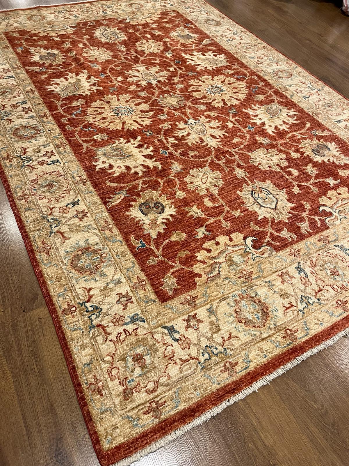 Afgan Uşak El Dokuma Halı Ziegler % 100 Yün Afganistan Üretim Ölçü;161 x 233