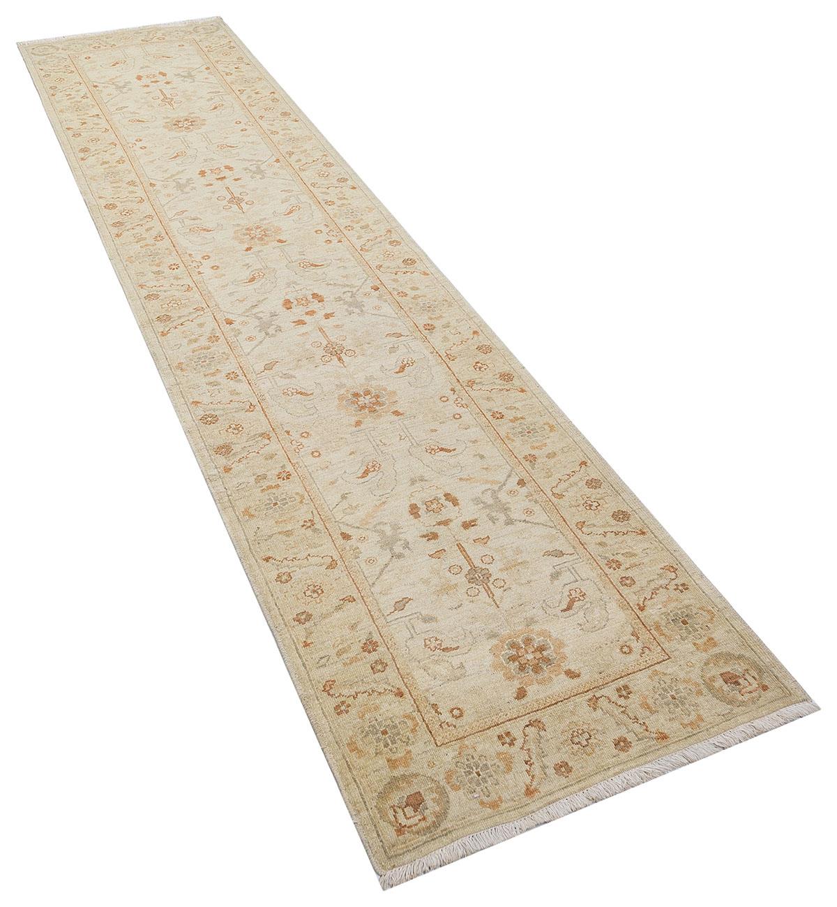 ALLMODE AFGAN UŞAĞI INDUS MM004 GOLD/IVORY EL DOKUMA HALI Ölçü;74x341cm 2.52m2