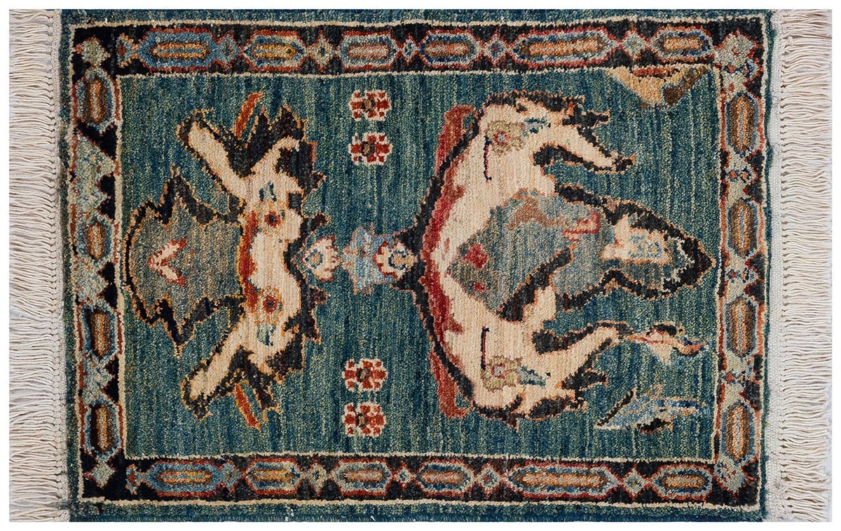 Afgan Uşak El Dokuma Halı % 100 Yün Afganistan Üretim Ölçü;45 x 61