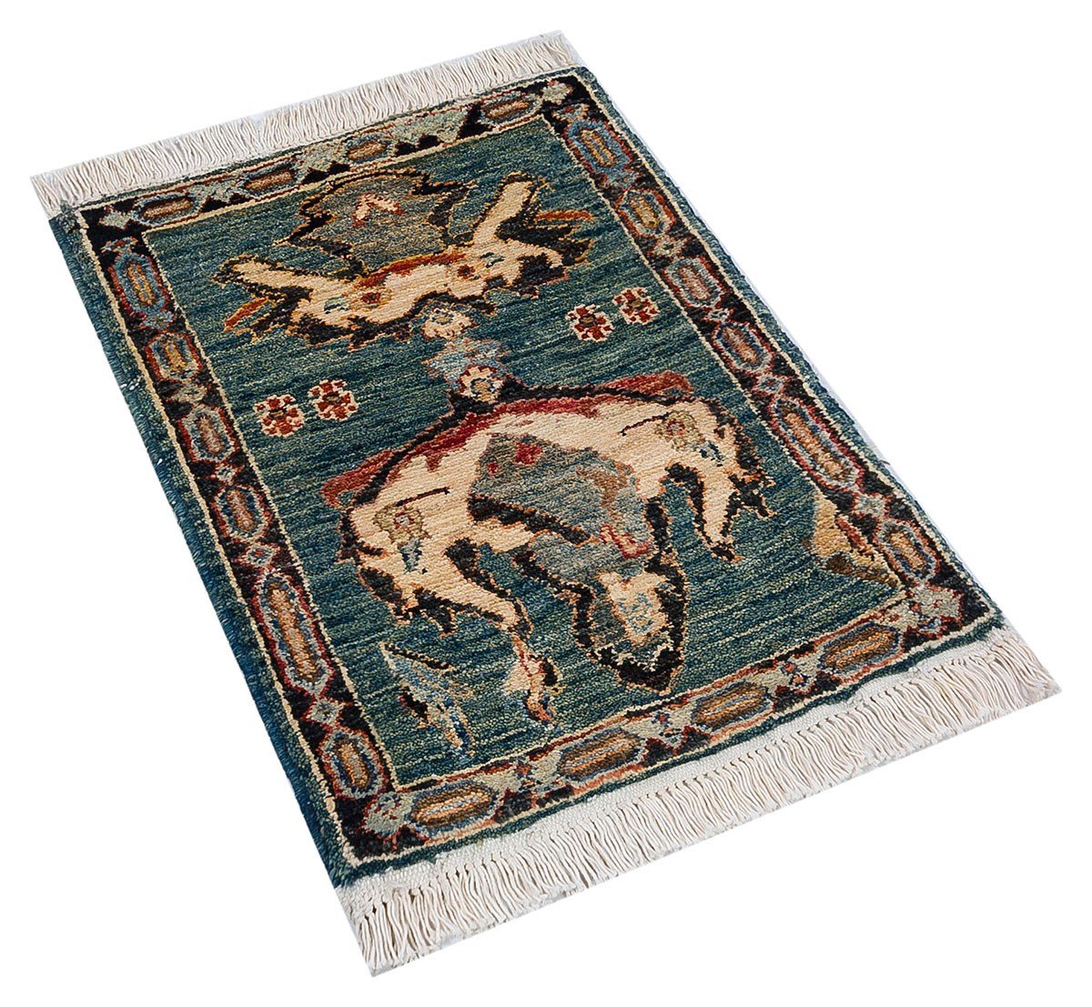 Afgan Uşak El Dokuma Halı % 100 Yün Afganistan Üretim Ölçü;45 x 61