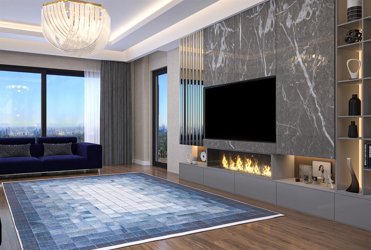 Allmode Dijital Baskılı Halı Modern Koleksiyon MVHy.1853