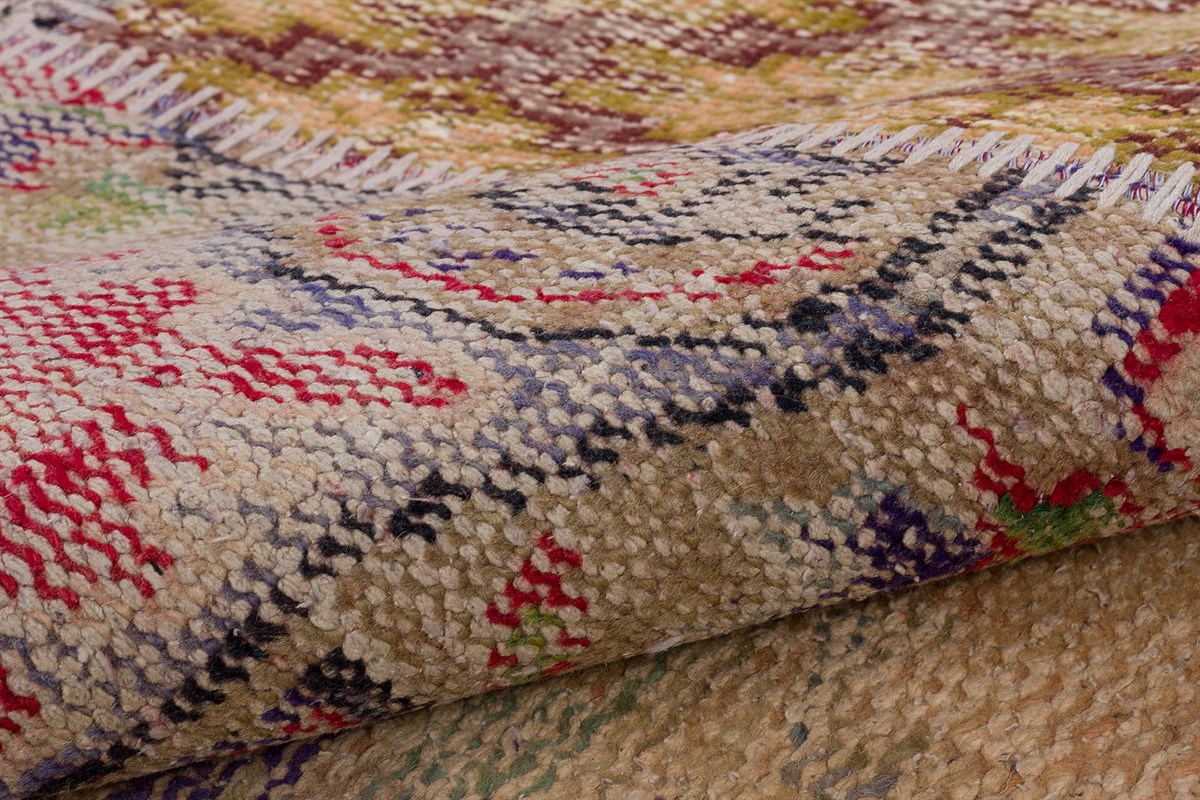 Modern El Dokuma Patchwork Halı Vintage Detaylı Ölçü;120x180