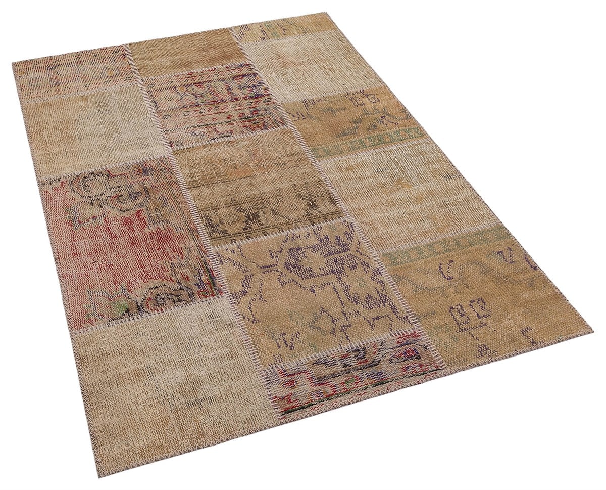 Modern El Dokuma Patchwork Halı Vintage Detaylı Ölçü;120x180