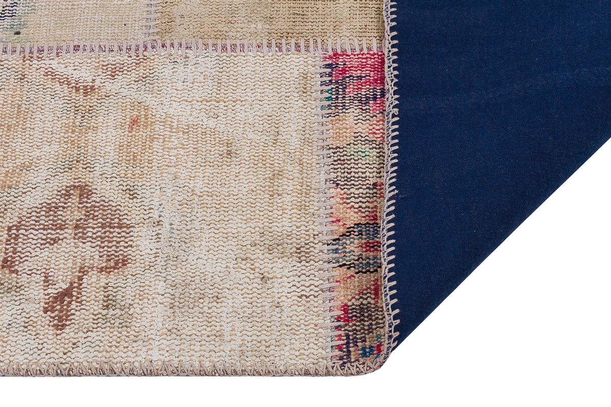 Modern El Dokuma Patchwork Halı Vintage Detaylı Ölçü;120x180