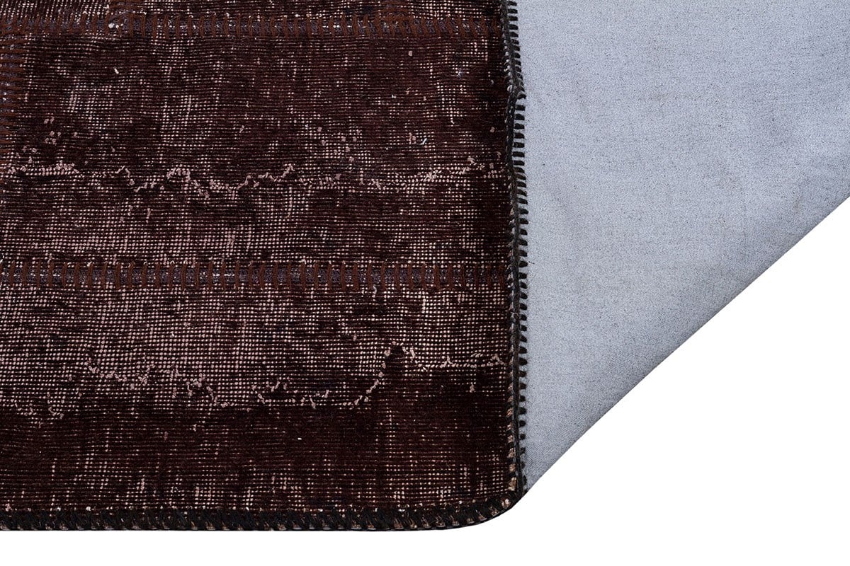 Modern El Dokuma Patchwork Halı Gri Ölçü;93 x 296