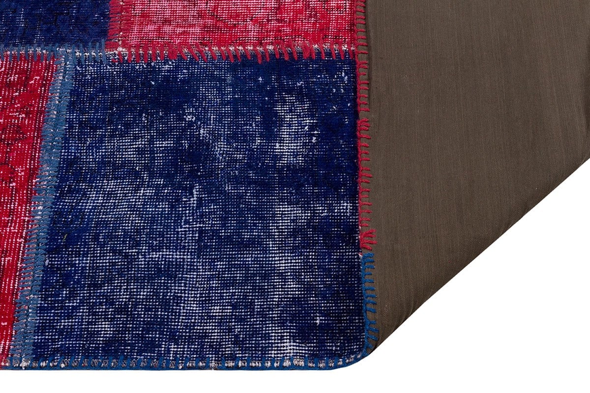 Modern El Dokuma Patchwork Halı Kırmızı Ölçü;183 x 275