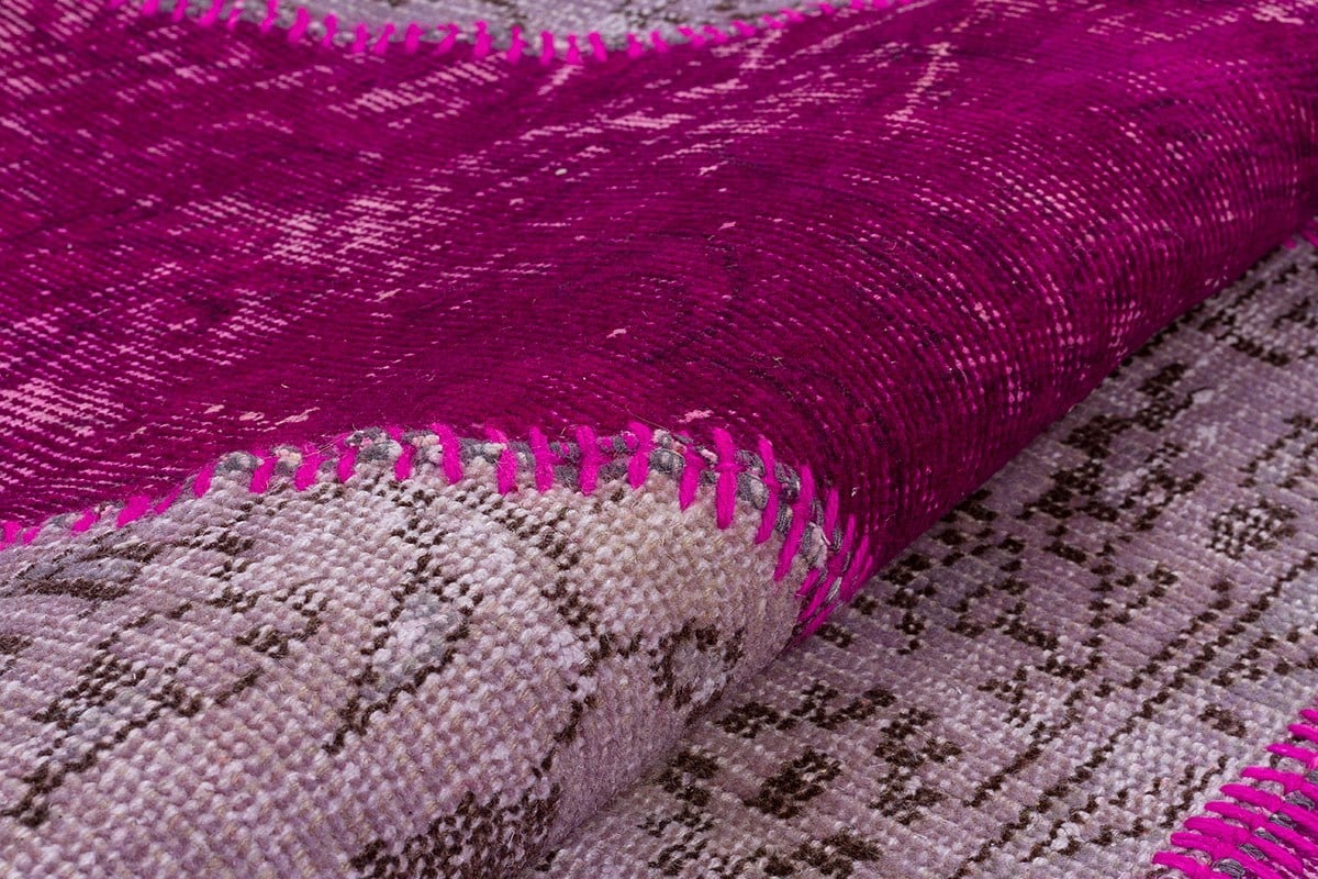 Modern El Dokuma Patchwork Halı Kırmızı Ölçü;240 x 330