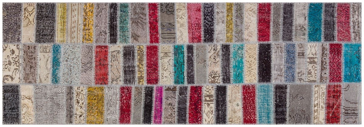 Modern El Dokuma Patchwork Halı Multi Ölçü;100 X 290
