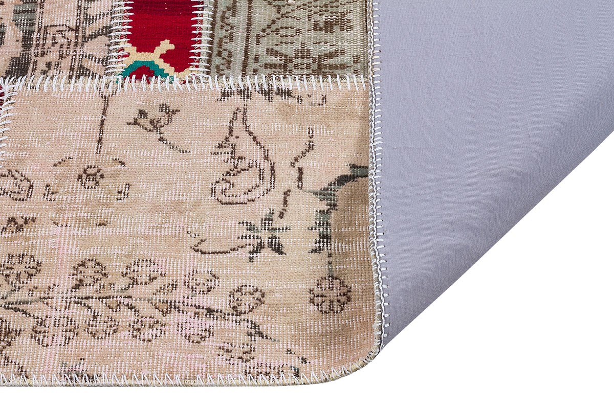 Modern El Dokuma Patchwork Halı Pembe Ölçü;125 x 200