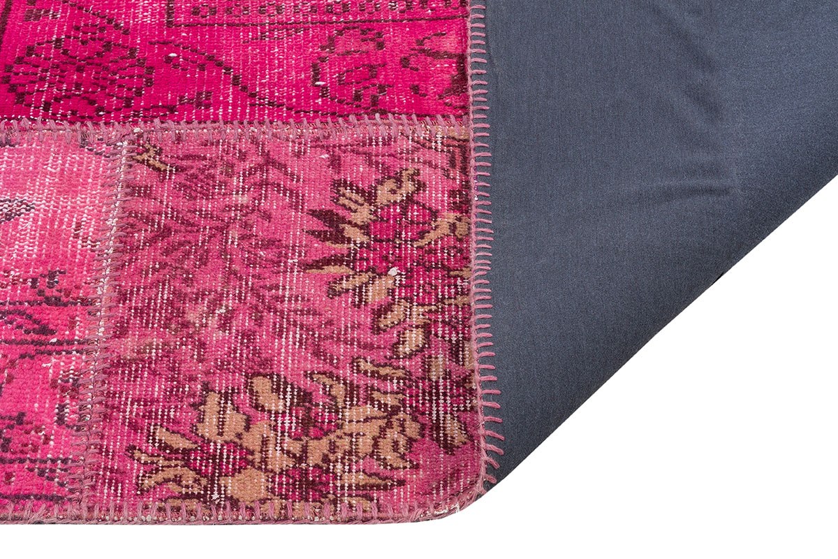 Modern El Dokuma Patchwork Halı Pembe Ölçü;170 x 240