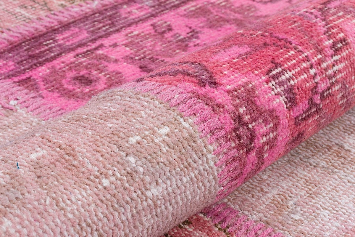 Modern El Dokuma Patchwork Halı Pembe Ölçü;160 x 230