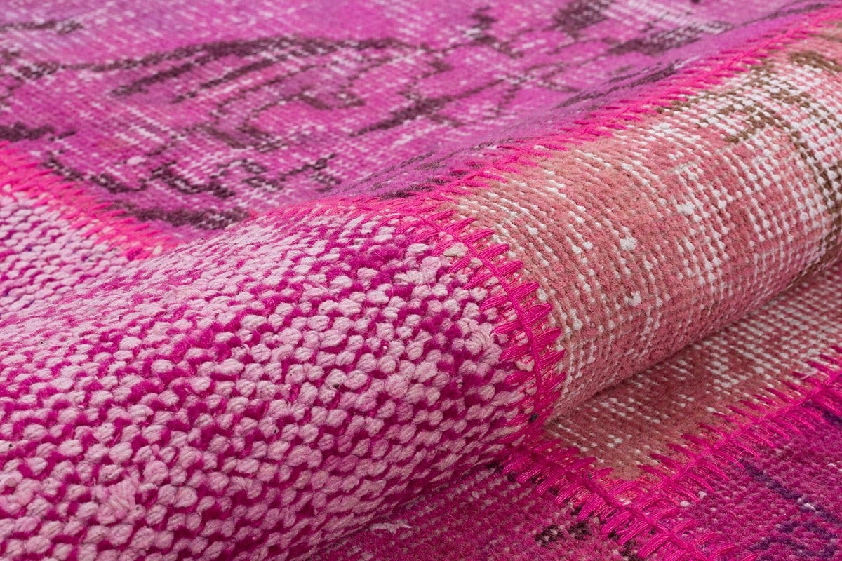 Modern El Dokuma Patchwork Halı Pembe Ölçü;170 x 235