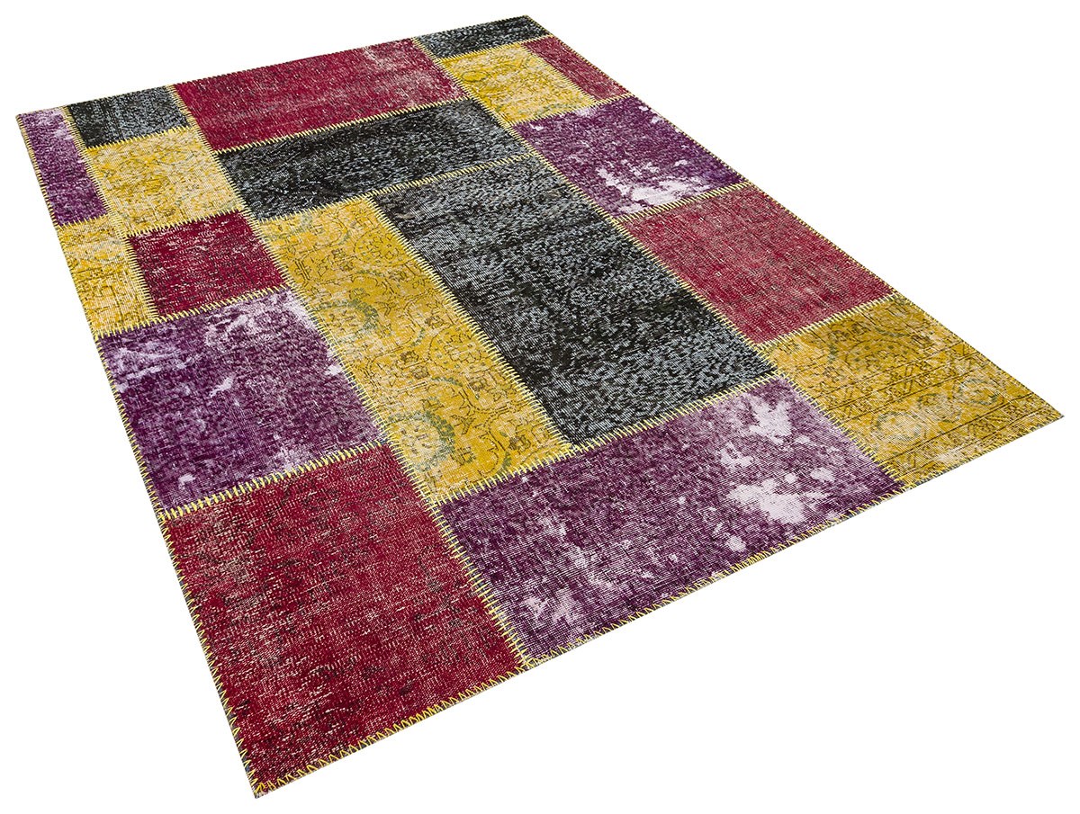 Modern El Dokuma Patchwork Halı Sarı Ölçü;170 x 240