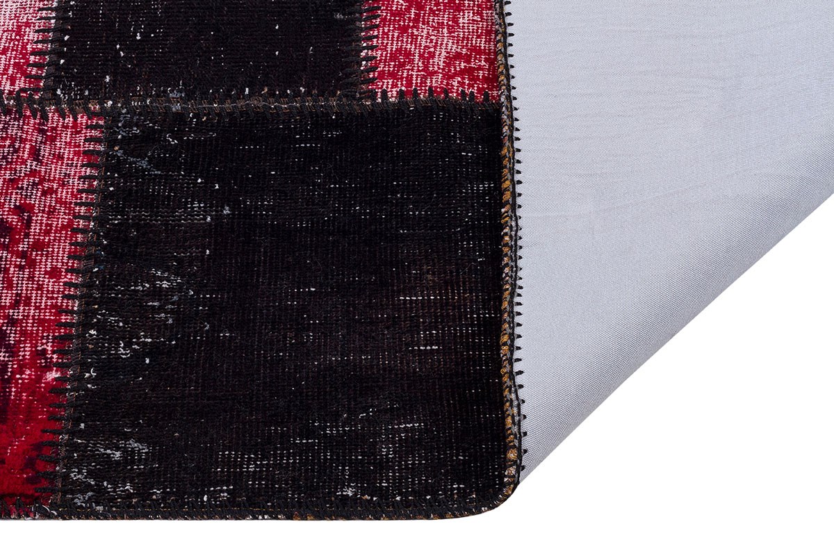 Modern El Dokuma Patchwork Halı Siyah Ölçü;120 x 180