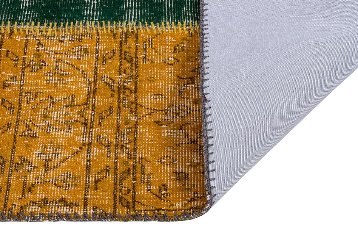 Modern El Dokuma Patchwork Halı Siyah Ölçü;80 x 165