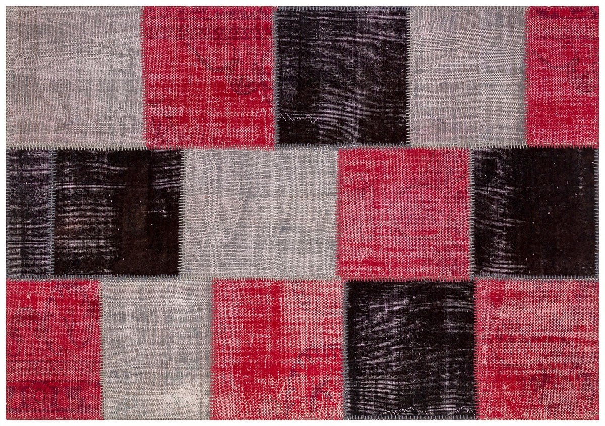 Modern El Dokuma Patchwork Halı Turkuaz Ölçü;140 x 200