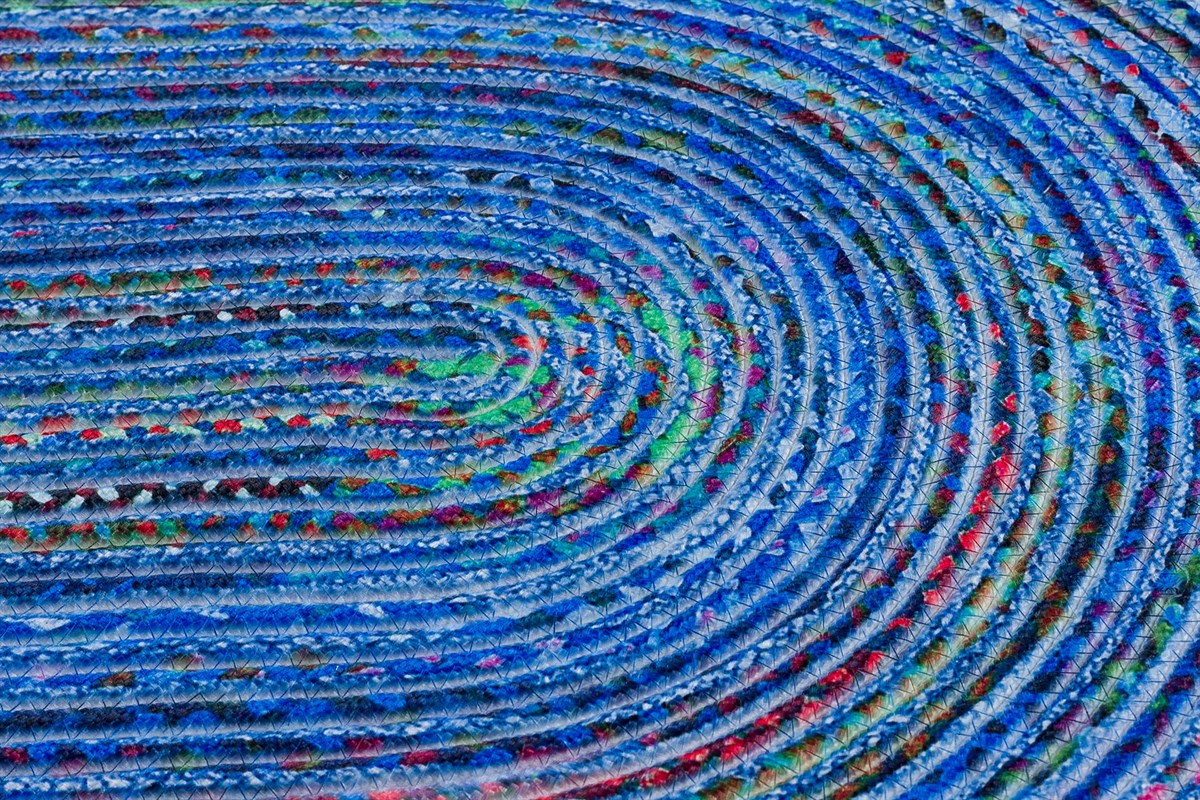 Jüt Kilim Modern Makine Dokuma Oval Halı 