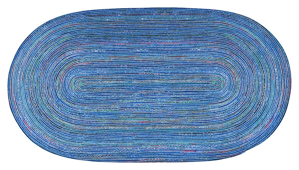 Jüt Kilim Modern Makine Dokuma Oval Halı 