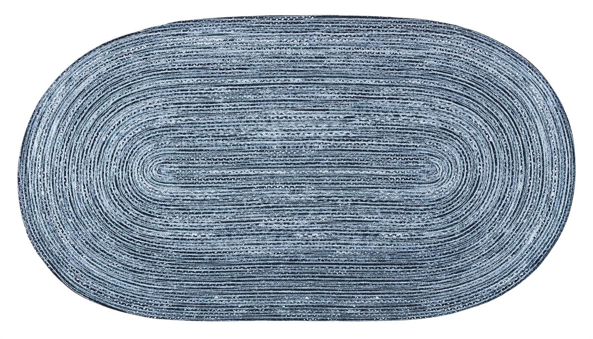 Jüt Kilim Modern Makine Dokuma Oval Halı 