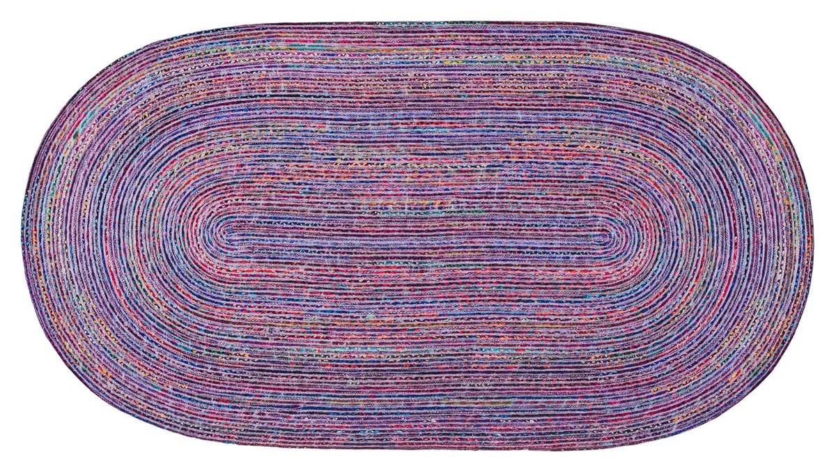 Jüt Kilim Modern Makine Dokuma Oval Halı 