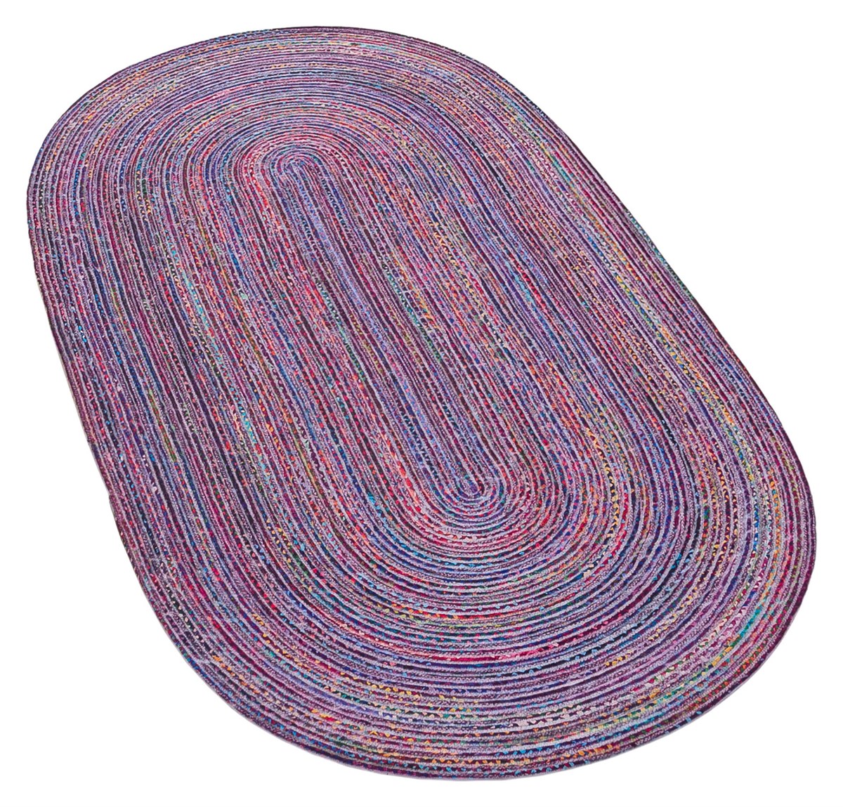 Jüt Kilim Modern Makine Dokuma Oval Halı 