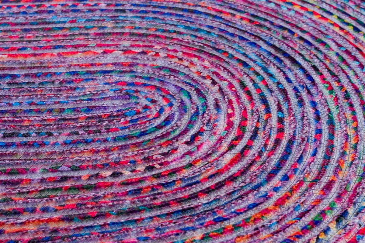 Jüt Kilim Modern Makine Dokuma Oval Halı 