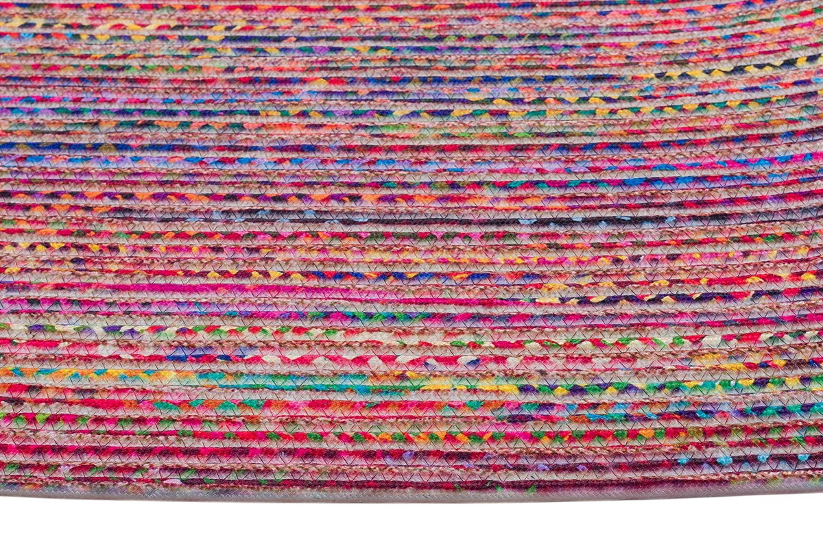 Jüt Kilim Modern Makine Dokuma Oval Halı 