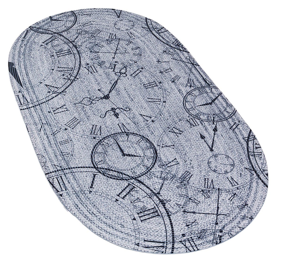 Baskılı Motifli Kilim Yıkanabilir Makine Dokuma JÜT BASKILI OVAL 011