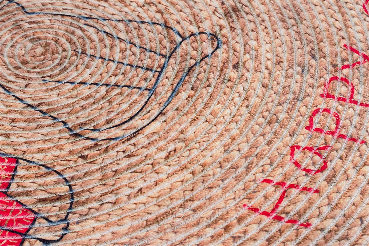 Baskılı Motifli Kilim Yıkanabilir Makine Dokuma JÜT BASKILI 061