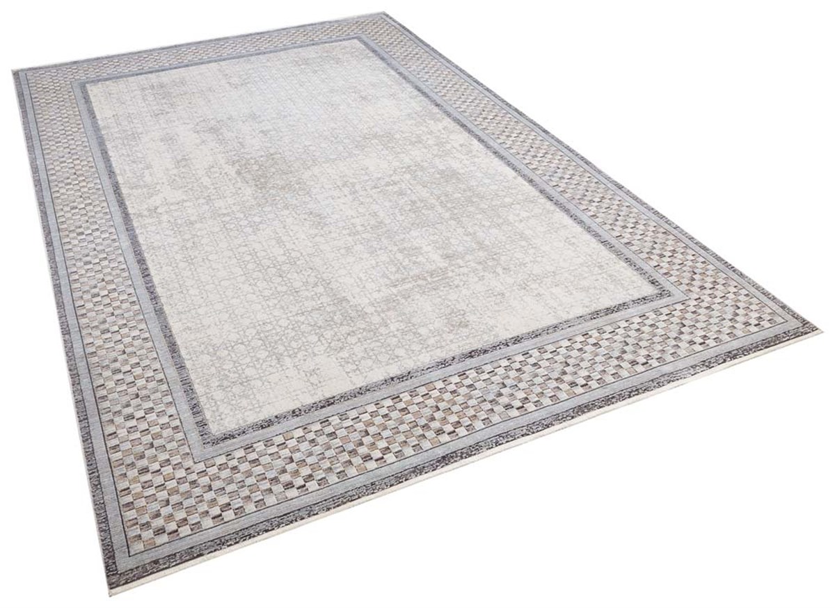 Makine Halısı Modern Desenli Kuvars Serisi Bej Da12B