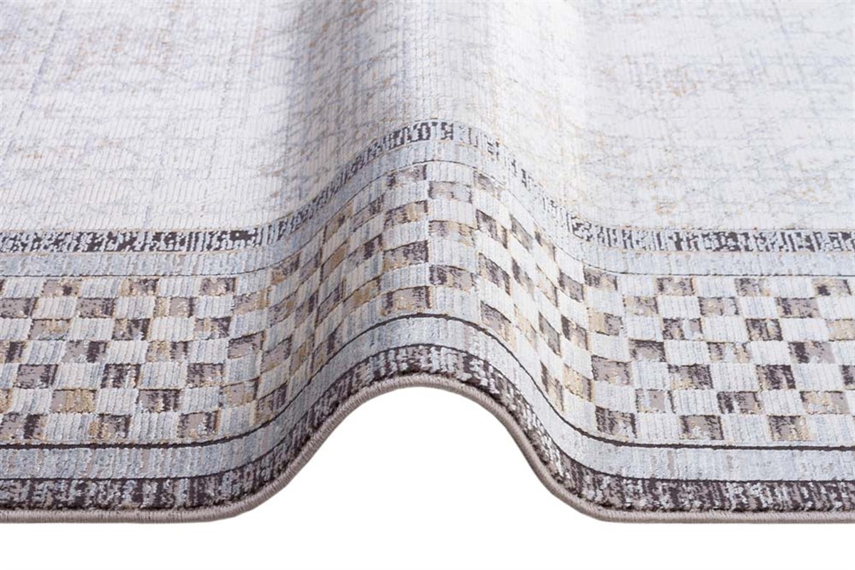 Makine Halısı Modern Desenli Kuvars Serisi Bej Da12B