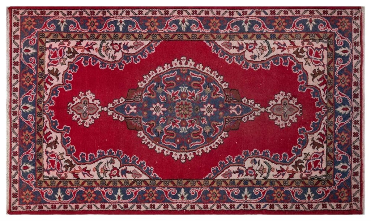 El Dokuma %100 Yün Türk Vintage Halı Yerli Üretim Ölçü;123x210