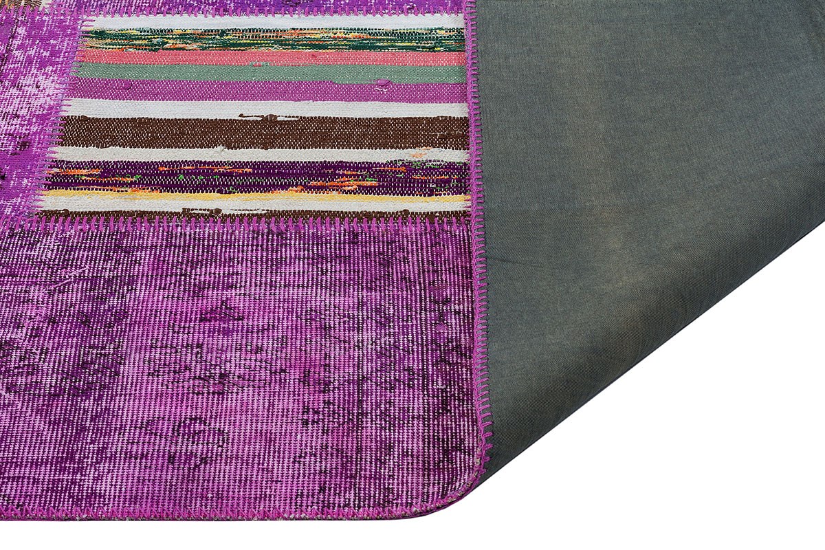 Modern El Dokuma Patchwork Halı Kilim Pembe 4 m2 Ölçü;170 x 240